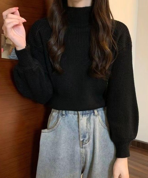 cammie（キャミー）の「ボトルネックニットトップス（ニット/セーター・レディース・ブラック/グレー/アイボリー/ブラウン/ホワイト/ベージュ/ピンク・FREE）」の4枚目の写真