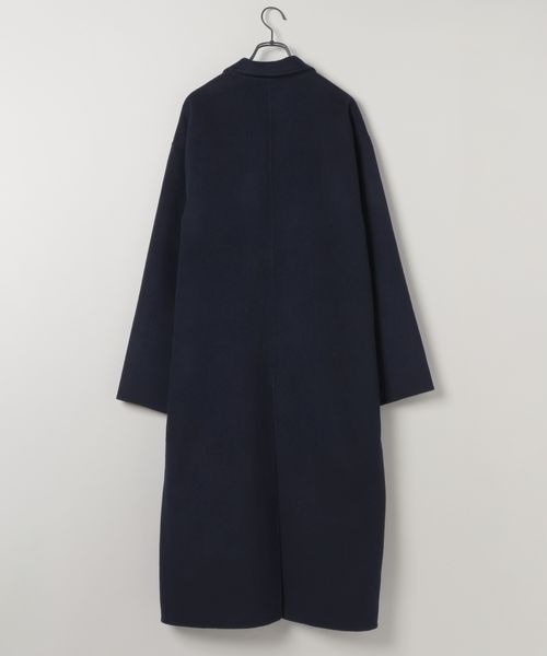 JEANASIS（ジーナシス）の「ショートビーバーチェスターロングコート/579536（チェスターコート・レディース・ブラウン系その他/ネイビー・FREE）」の3枚目の写真