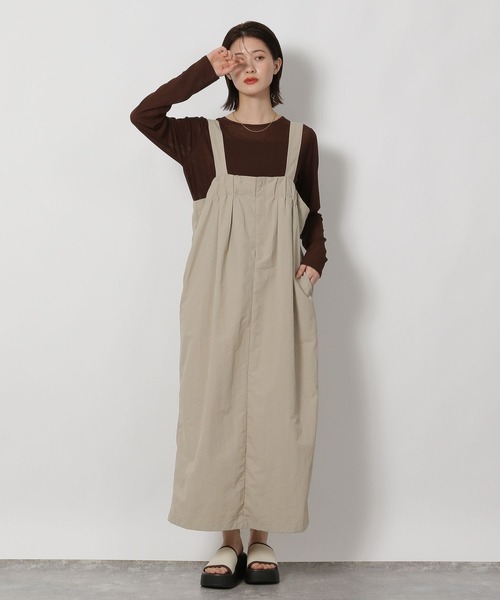 LAKOLE（ラコレ）の「タック入りベルトジャンスカ / 588871（ワンピース・レディース・ブラック/サンドグレー/ブラウン・FREE）」の3枚目の写真