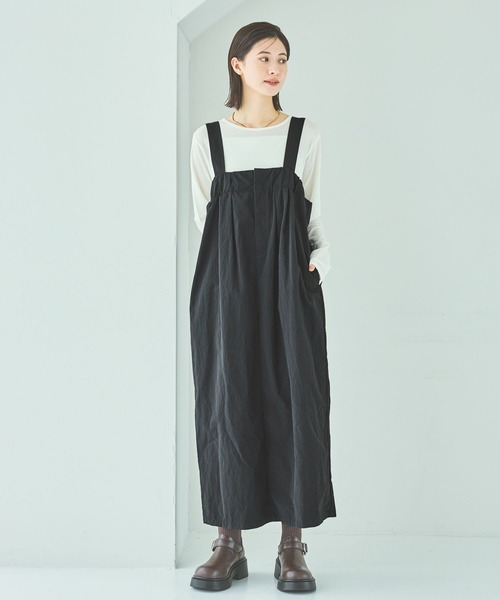 LAKOLE（ラコレ）の「タック入りベルトジャンスカ / 588871（ワンピース・レディース・ブラック/サンドグレー/ブラウン・FREE）」の2枚目の写真