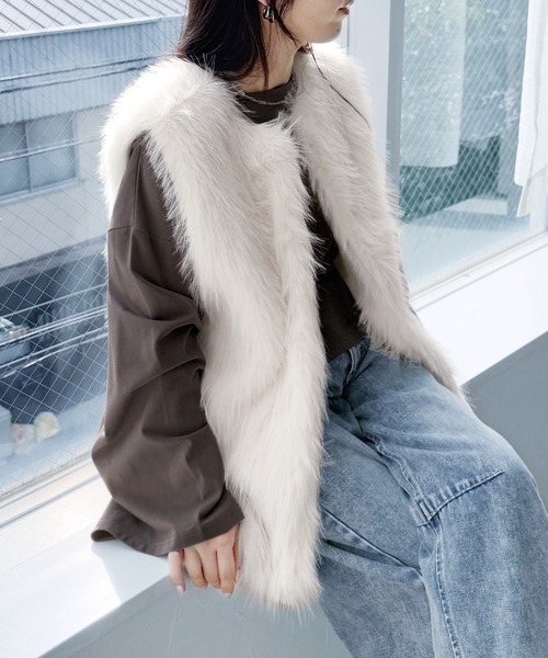 フォックス風ファーベスト（ベスト）｜reca（レカ）のファッション通販