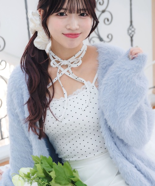 ems excite（エムズエキサイト）の「【新色追加】ホルター付きキャミソール（Tシャツ/カットソー・レディース・オフホワイト/ブラック系その他4/ホワイト系その他/ブラウン系その他2・FREE）」の2枚目の写真