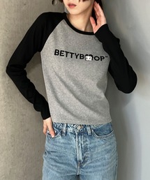 BETTY BOOPフロント刺繍ラグランショート丈ロンT
