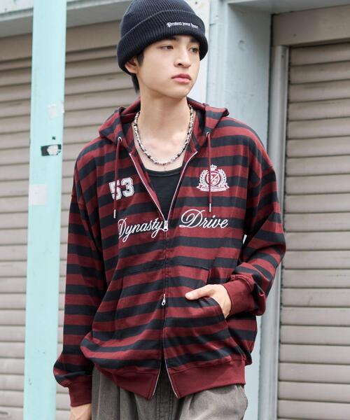 WEGO（ウィゴー）の「WEGO/ナンバリングカットZIPパーカー（パーカー・メンズ・ブラック/杢グレー/グレー系その他5/レッド系その他5・MEDIUM/LARGE）」の11枚目の写真