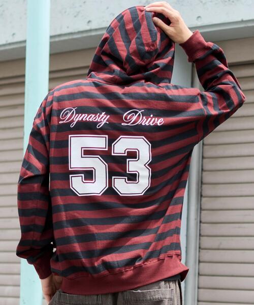 WEGO（ウィゴー）の「WEGO/ナンバリングカットZIPパーカー（パーカー・メンズ・ブラック/杢グレー/グレー系その他5/レッド系その他5・MEDIUM/LARGE）」の12枚目の写真