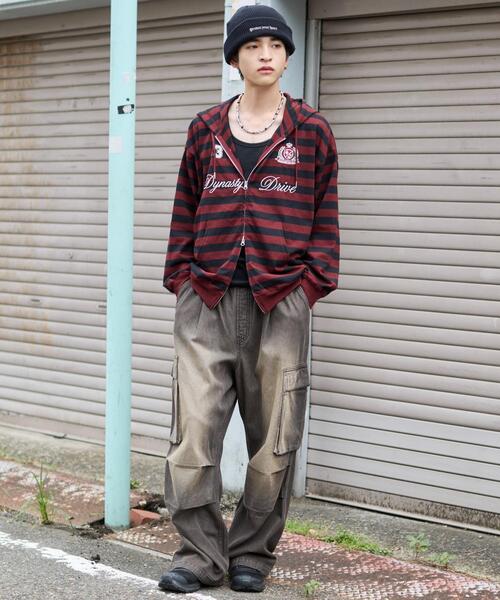 WEGO（ウィゴー）の「WEGO/ナンバリングカットZIPパーカー（パーカー・メンズ・ブラック/杢グレー/グレー系その他5/レッド系その他5・MEDIUM/LARGE）」の15枚目の写真