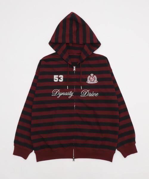 WEGO（ウィゴー）の「WEGO/ナンバリングカットZIPパーカー（パーカー・メンズ・ブラック/杢グレー/グレー系その他5/レッド系その他5・MEDIUM/LARGE）」の5枚目の写真