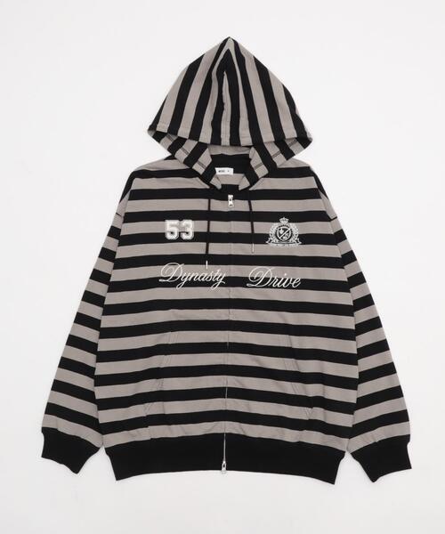 WEGO（ウィゴー）の「WEGO/ナンバリングカットZIPパーカー（パーカー・メンズ・ブラック/杢グレー/グレー系その他5/レッド系その他5・MEDIUM/LARGE）」の6枚目の写真