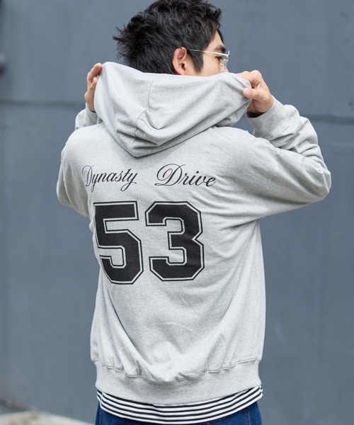 セール】WEGO/【25年秋冬新作】ナンバリングカットZIPパーカー