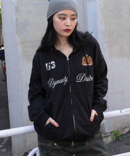 セール】WEGO/【25年秋冬新作】ナンバリングカットZIPパーカー