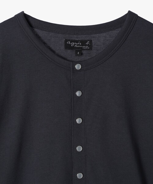 agnes b.(アニエスベー)の「メンズ オーガニックコットン 長袖 カーディガンプレッション(カーディガン/ボレロ・メンズ・グレー系その他・1/2/3)」の3枚目の写真