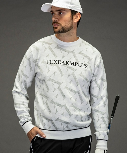 【新品未使用】リュクスエイケイエムプラス　ニット　セーター　XL セール】LUXEAKMPLUS(リュクスエイケイエムプラス)ゴルフ ジャガード織