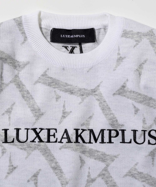 LUXEAKMPLUS(リュクスエイケイエムプラス)の「LUXEAKMPLUS(リュクスエイケイエムプラス)ゴルフ ジャガード織 ブランドロゴ 総柄長袖ニット (ストレッチ性/防透)(ニット/セーター・メンズ・ブラック/ホワイト・S/M/L/XL)」の22枚目の写真