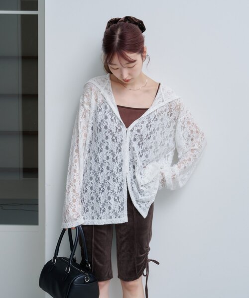 Kastane（カスタネ）の「レースフーディー（パーカー・レディース・ブラック/オフホワイト・FREE）」の18枚目の写真