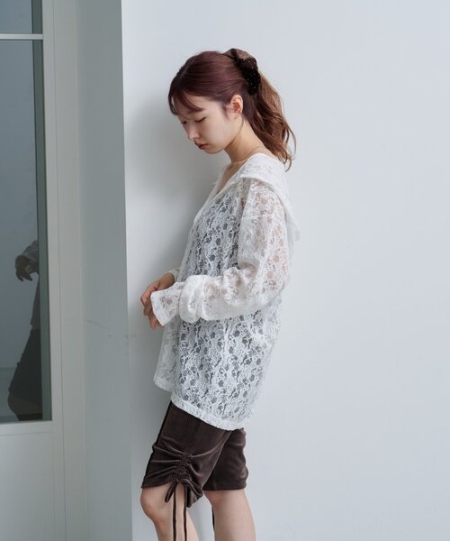 Kastane（カスタネ）の「レースフーディー（パーカー・レディース・ブラック/オフホワイト・FREE）」の19枚目の写真