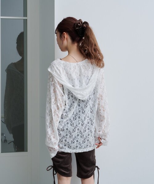 Kastane（カスタネ）の「レースフーディー（パーカー・レディース・ブラック/オフホワイト・FREE）」の20枚目の写真