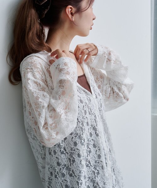 Kastane（カスタネ）の「レースフーディー（パーカー・レディース・ブラック/オフホワイト・FREE）」の5枚目の写真