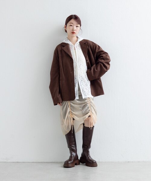 Kastane（カスタネ）の「レースフーディー（パーカー・レディース・ブラック/オフホワイト・FREE）」の14枚目の写真