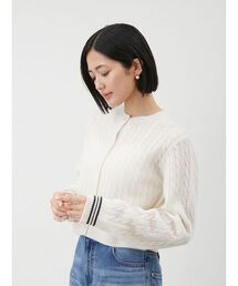 Mila Owen | カシミヤタッチ配色ケーブルニットカーディガン(カーディガン/ボレロ)