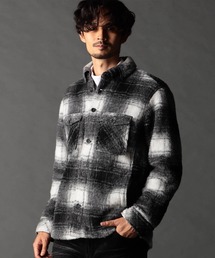 NICOLE CLUB FOR MEN | Wパッチポケット チェックシャツブルゾン(シャツ/ブラウス)