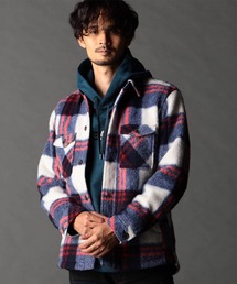 NICOLE CLUB FOR MEN | Wパッチポケット チェックシャツブルゾン(シャツ/ブラウス)