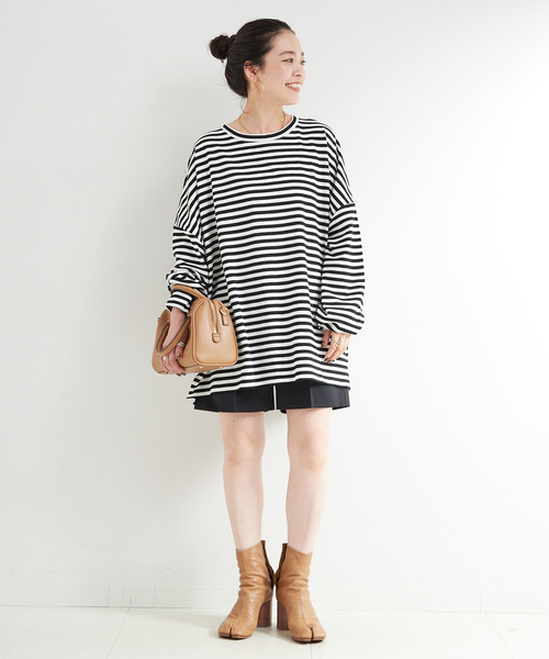 B.C STOCK(ベーセーストック)の「【WEB限定】ウォッシャブル / ビッグボーダープルオーバー(Tシャツ/カットソー・レディース・マルチ/その他13/その他8・FREE)」の9枚目の写真