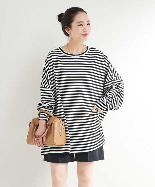 B.C STOCK(ベーセーストック)の「【WEB限定】ウォッシャブル / ビッグボーダープルオーバー(Tシャツ/カットソー・レディース・マルチ/その他13/その他8・FREE)」の15枚目の写真