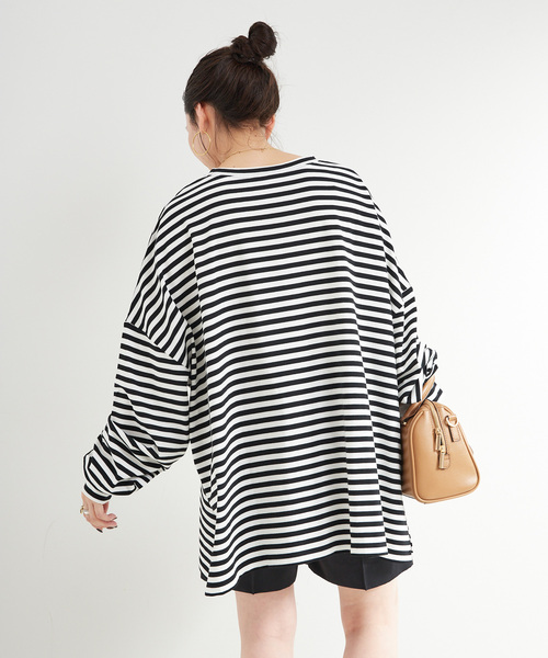 B.C STOCK(ベーセーストック)の「【WEB限定】ウォッシャブル / ビッグボーダープルオーバー(Tシャツ/カットソー・レディース・マルチ/その他13/その他8・FREE)」の19枚目の写真