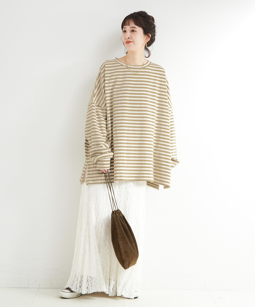 B.C STOCK(ベーセーストック)の「【WEB限定】ウォッシャブル / ビッグボーダープルオーバー(Tシャツ/カットソー・レディース・マルチ/その他13/その他8・FREE)」の20枚目の写真