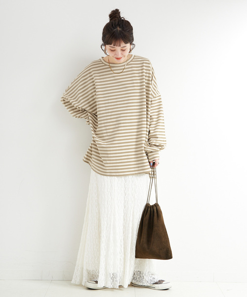 B.C STOCK(ベーセーストック)の「【WEB限定】ウォッシャブル / ビッグボーダープルオーバー(Tシャツ/カットソー・レディース・マルチ/その他13/その他8・FREE)」の21枚目の写真