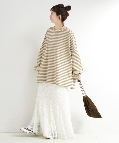 B.C STOCK(ベーセーストック)の「【WEB限定】ウォッシャブル / ビッグボーダープルオーバー(Tシャツ/カットソー・レディース・マルチ/その他13/その他8・FREE)」の22枚目の写真