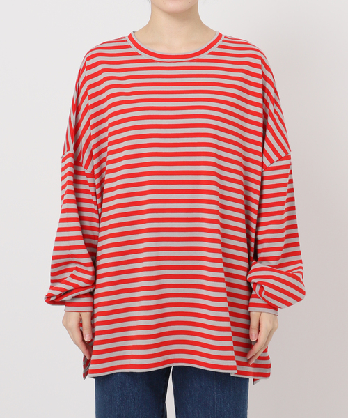 B.C STOCK(ベーセーストック)の「【WEB限定】ウォッシャブル / ビッグボーダープルオーバー(Tシャツ/カットソー・レディース・マルチ/その他13/その他8・FREE)」の7枚目の写真