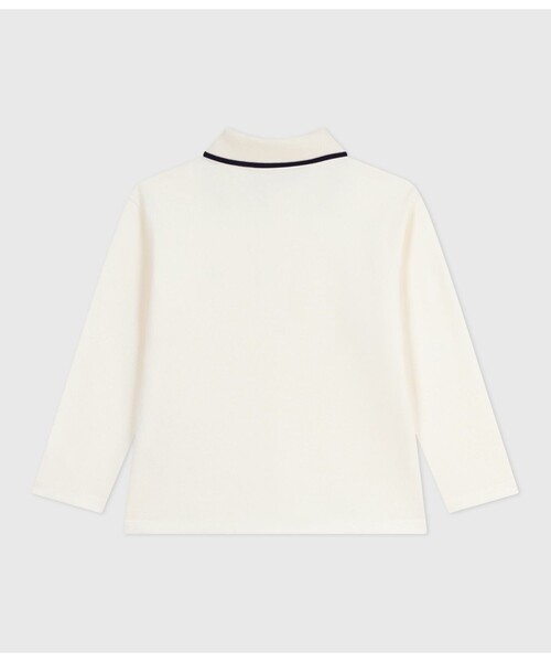 PETIT BATEAU(プチバトー)の「長袖ポロシャツ(ポロシャツ・キッズ・オフホワイト・3YEAR/4YEAR/5YEAR)」の2枚目の写真