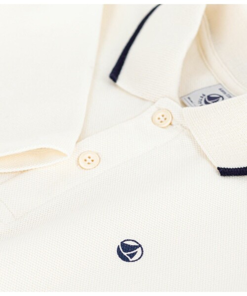 PETIT BATEAU(プチバトー)の「長袖ポロシャツ(ポロシャツ・キッズ・オフホワイト・3YEAR/4YEAR/5YEAR)」の3枚目の写真