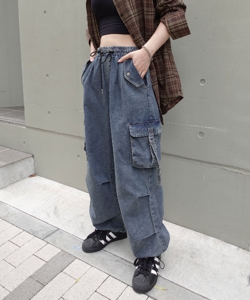 パラシュートデニムカーゴパンツ（デニムパンツ）｜Lots of Love