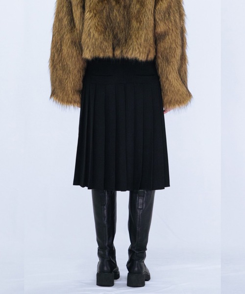 VIAVANDA（ヴィアヴァンダ）の「PLEATED MIDI SKIRT（スカート・レディース・ブラック/グレー・FREE）」の9枚目の写真