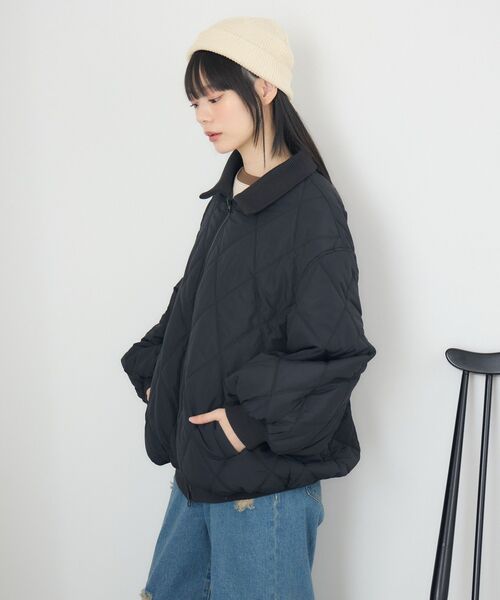 ems excite（エムズエキサイト）の「リブカラーキルティングJK（その他アウター・レディース・ピンク系その他/ブラック/ナチュラル/ベージュ・FREE）」の22枚目の写真