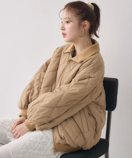 ems excite（エムズエキサイト）の「リブカラーキルティングJK（その他アウター・レディース・ピンク系その他/ブラック/ナチュラル/ベージュ・FREE）」の20枚目の写真