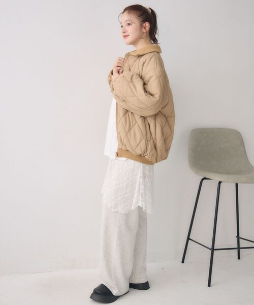 ems excite（エムズエキサイト）の「リブカラーキルティングJK（その他アウター・レディース・ピンク系その他/ブラック/ナチュラル/ベージュ・FREE）」の16枚目の写真