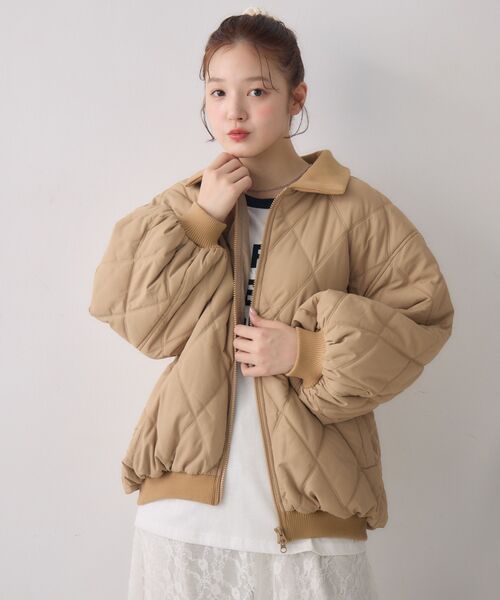 ems excite（エムズエキサイト）の「リブカラーキルティングJK（その他アウター・レディース・ピンク系その他/ブラック/ナチュラル/ベージュ・FREE）」の14枚目の写真