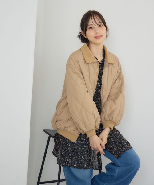 ems excite（エムズエキサイト）の「リブカラーキルティングJK（その他アウター・レディース・ピンク系その他/ブラック/ナチュラル/ベージュ・FREE）」の10枚目の写真