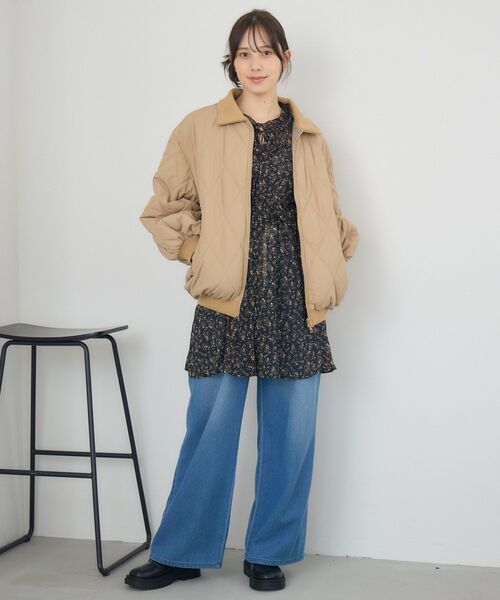 ems excite（エムズエキサイト）の「リブカラーキルティングJK（その他アウター・レディース・ピンク系その他/ブラック/ナチュラル/ベージュ・FREE）」の9枚目の写真