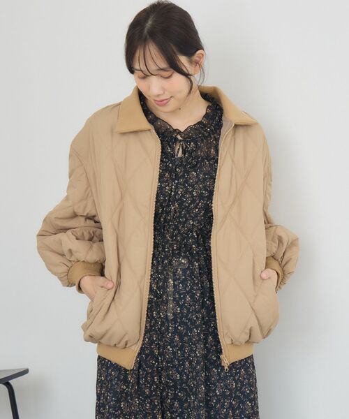 ems excite（エムズエキサイト）の「リブカラーキルティングJK（その他アウター・レディース・ピンク系その他/ブラック/ナチュラル/ベージュ・FREE）」の8枚目の写真