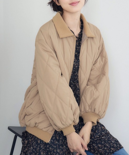 ems excite（エムズエキサイト）の「リブカラーキルティングJK（その他アウター・レディース・ピンク系その他/ブラック/ナチュラル/ベージュ・FREE）」の3枚目の写真