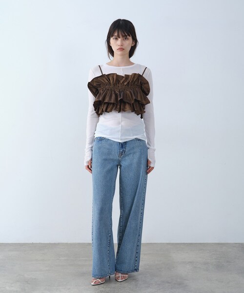 CODE A(コードエー)の「frill design bustier(シャツ/ブラウス・レディース・ダークブラウン/ブラック・00)」の4枚目の写真