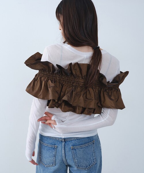 CODE A(コードエー)の「frill design bustier(シャツ/ブラウス・レディース・ダークブラウン/ブラック・00)」の7枚目の写真