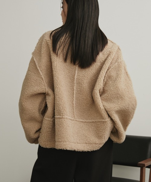 Aunt Marie's（アントマリーズ）の「フェイクムートンリバーシブルファージャケット（その他アウター・レディース・ブラック/アイボリー/ブラウン・FREE）」の7枚目の写真