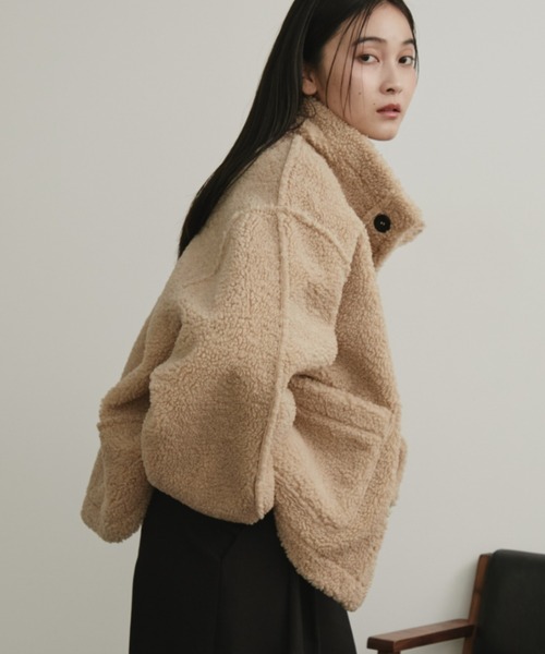 Aunt Marie's（アントマリーズ）の「フェイクムートンリバーシブルファージャケット（その他アウター・レディース・ブラック/アイボリー/ブラウン・FREE）」の6枚目の写真