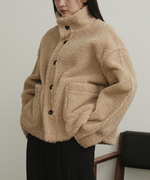 Aunt Marie's（アントマリーズ）の「フェイクムートンリバーシブルファージャケット（その他アウター・レディース・ブラック/アイボリー/ブラウン・FREE）」の5枚目の写真