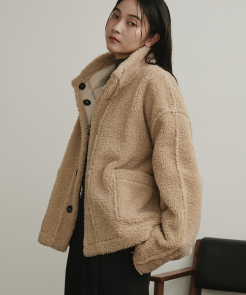 Aunt Marie's（アントマリーズ）の「フェイクムートンリバーシブルファージャケット（その他アウター・レディース・ブラック/アイボリー/ブラウン・FREE）」の10枚目の写真